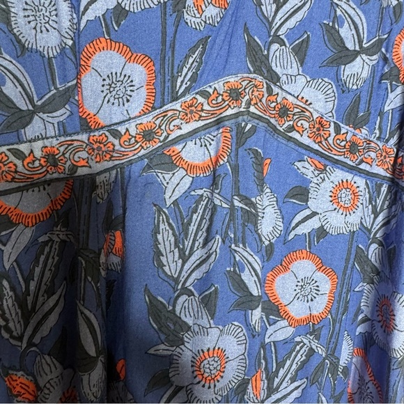 La Plage Blue Floral Maxi Dress Size Small - Picture 5 of 13